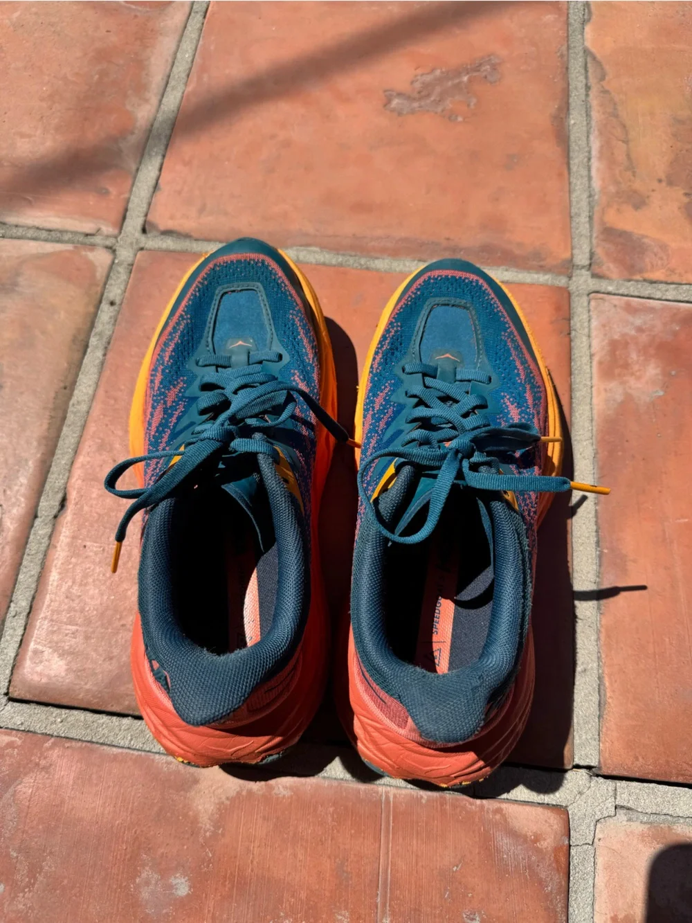 Hoka Speedgoat 5 Trail-Running Shoes - Women's BLUE CORAL/CAMELLIA  Size 7 Wide